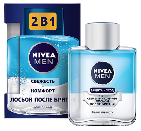 Nivea Men Лосьон после бритья 2 в 1 Свежесть + Комфорт 100 мл 1 шт