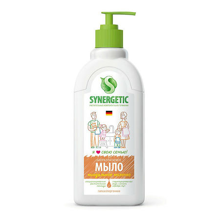 Synergetic Мыло жидкое биоразлагаемое для мытья рук и тела Миндальное молочко 0,5 л 1 шт
