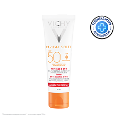Купить Vichy Capital Soleil Anti-Ageing Крем солнцезащитный антивозрастной  SPF50+ 50 мл цена