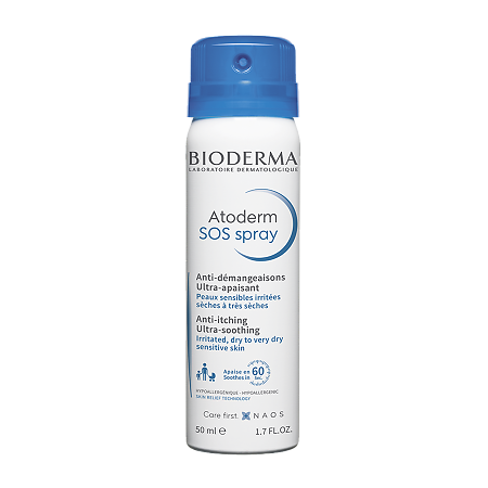 Bioderma Atoderm SOS Спрей против зуда для сухой раздраженной и атопичной кожи лица и тела 50 мл 1 шт