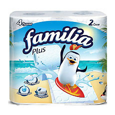 Купить Familia Plus Туалетная бумага белая двухслойная 4 шт цена