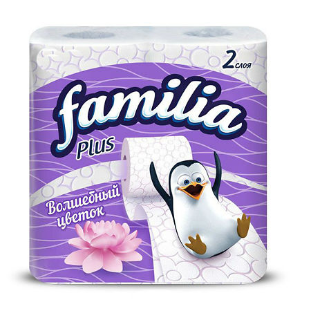 Familia Plus Туалетная бумага белая с ароматом Магического цветка двухслойная 8 шт
