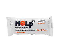 Купить Бинт марлевый медицинский стерильный Help 5м х 10см 1 шт цена