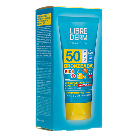 Либридерм (Librederm) Bronzeada Солнцезащитный крем для детей с Омега 3-6-9 и термальной водой SPF50+ 150 мл 1 шт