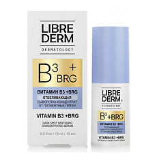 Купить Librederm Dermatology BRG+Витамин В3 сыворотка-концентрат отбеливающая от пигментных пятен 15 мл 1 шт цена