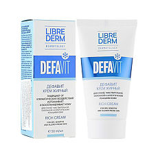Изображение товара Librederm Dermatology Дефавит крем жирный восстанавливающий и успокаивающий витаминный 50 мл 1 шт