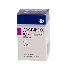 Купить Достинекс таблетки 0,5 мг 8 шт цена