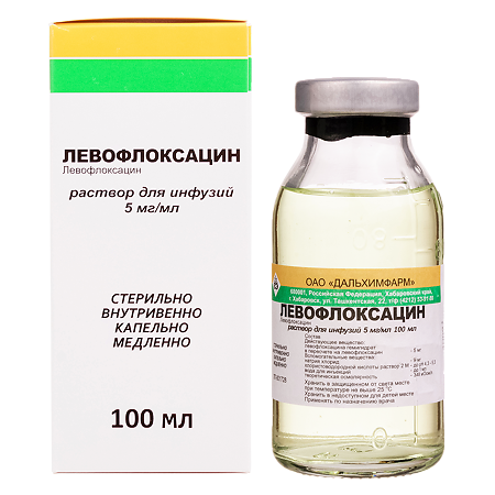 Левофлоксацин раствор для инфузий 5 мг/мл 100 мл фл 1 шт