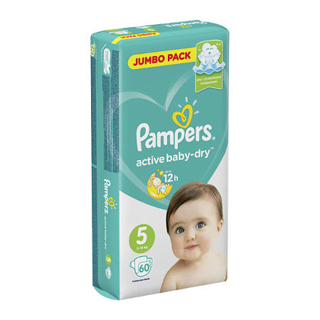 Подгузники Памперс (Pampers) Active Baby-Dry 11-16 кг р.5 60 шт