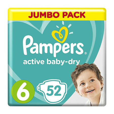 Подгузники Памперс (Pampers) Active Baby-Dry 13-18 кг р.6 52 шт.