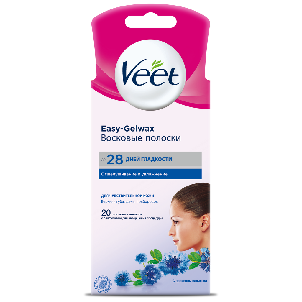 Veet Полоски восковые для депиляции для чувствительной кожи Easy Gel-wax 20  шт - купить, цена и отзывы, Veet Полоски восковые для депиляции для  чувствительной кожи Easy Gel-wax 20 шт инструкция по применению,