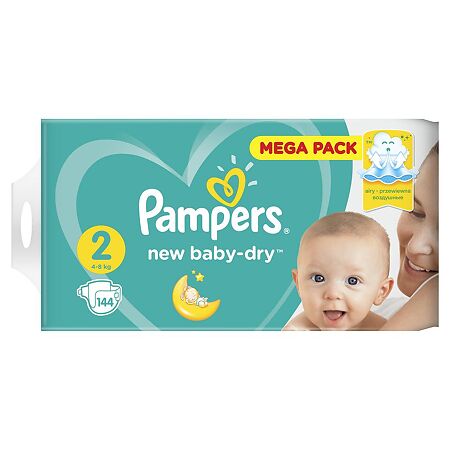 Подгузники Памперс (Pampers) Active Baby-Dry 4-8 кг р.2 144 шт.