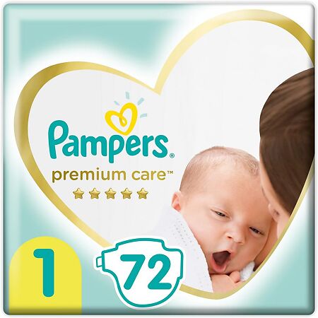 Подгузники Памперс (Pampers) Premium Care 2-5 кг р.1 72 шт