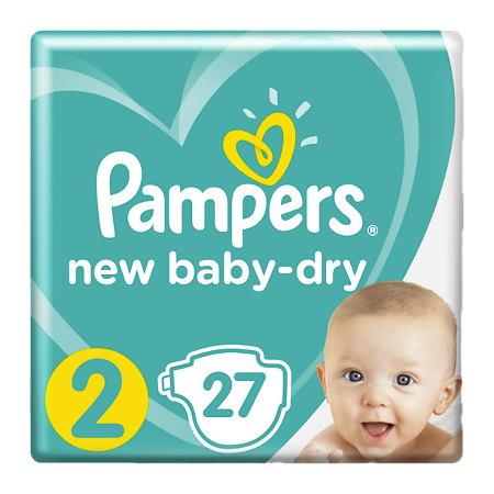 Подгузники Памперс (Pampers) New Baby-Dry 4-8 кг р.2 27 шт