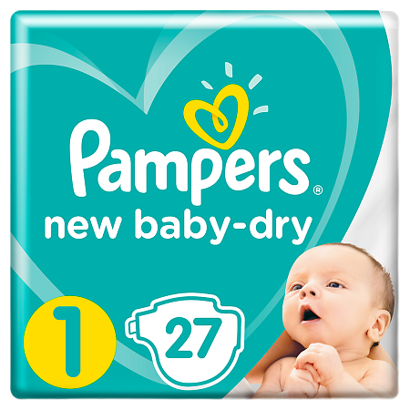 Подгузники Памперс (Pampers) New Baby-Dry 2-5 кг р.1 27 шт