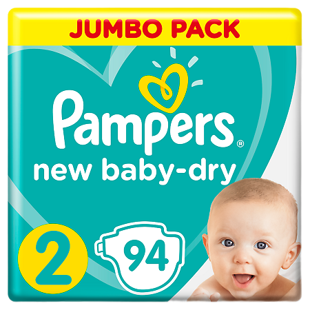 Изображение товара Подгузники Pampers New Baby-Dry 4-8 кг р.2 94 шт. для младенцев