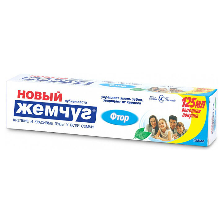 Изображение товара Зубная паста Жемчуг Фтор 125 мл для защиты и гигиены