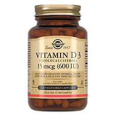 Изображение товара Solgar Витамин D3 600 МЕ / Vitamin D3 600 IU (Cholecalciferol) Vegetable Capsules капсулы массой 240 мг 120 шт