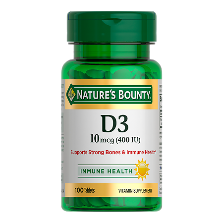 Nature's Bounty Витамин D3 400 МЕ таблетки массой 250 мг 100 шт