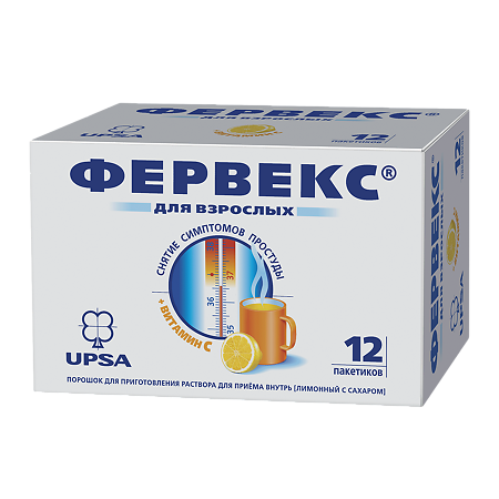 Изображение товара Фервекс порошок д/приг раствора д/приема внутрь лимон с сахаром пак 12 шт