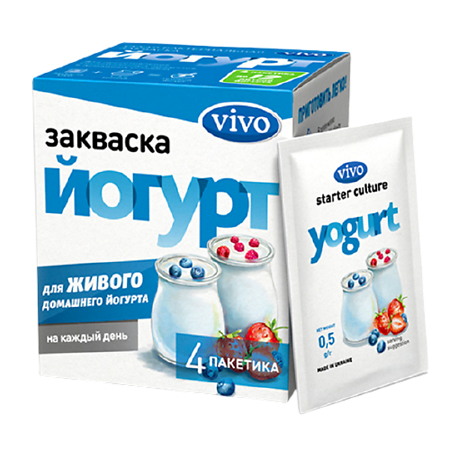 Закваска Vivo Йогурт 500 мг пакеты 4 шт