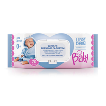 Изображение товара Либридерм (Librederm) Baby Влажные салфетки для очищения кожи новорожденных, младенцев и детей 70 шт