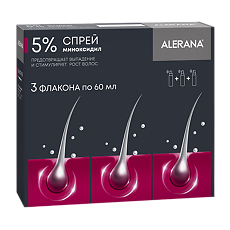 Купить Алерана спрей для наружного применения 5 % 60 мл 3 шт цена