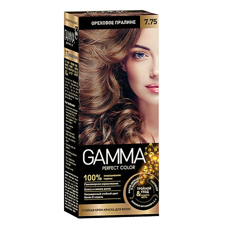 Gamma Perfect color Крем-краска для волос 7.75 ореховое пралине 1 шт