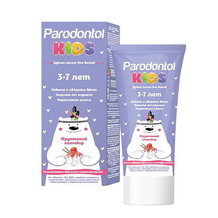 Изображение товара Пародонтол Kids Зубная паста для детей от 3-7 лет фруктовый пломбир