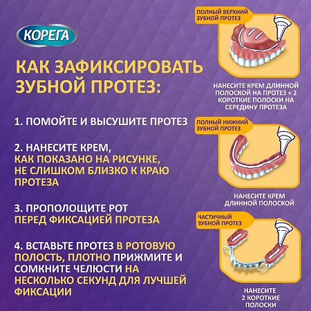 Корега крем для фиксации зубных протезов Комплексная защита 40 мл 1 шт