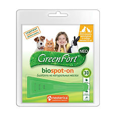 Купить GreenFort neo bioSPOT-ON Капли от паразитов для кошек до 10 кг пипетка 1 шт цена