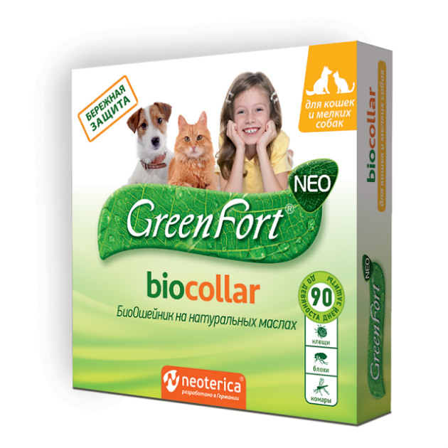 Изображение товара GreenFort neo Био Ошейник для кошек и мелких собак 40 см 1 шт