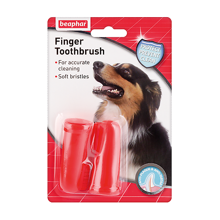 Beaphar Зубная щетка двойная на палец для собак, 1 шт.