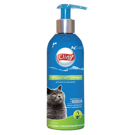 Cliny Шампунь гипоаллергенный для чувствительной кожи у кошек 200 мл