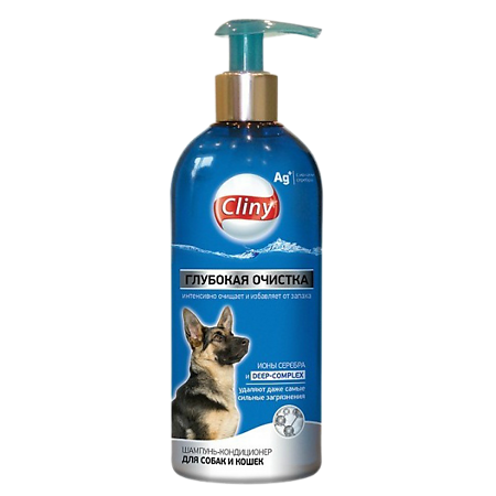 Cliny Шампунь-кондиционер Глубокая Очистка для собак и кошек 300 мл