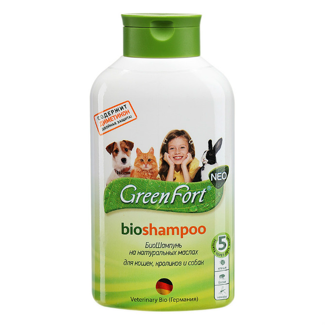 Изображение товара GreenFort neo Шампунь от эктопаразитов для кошек, кроликов и собак 380 мл 1 шт