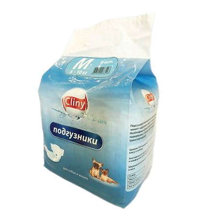 Cliny Подгузники для собак и кошек м (5-10кг) 9 шт.