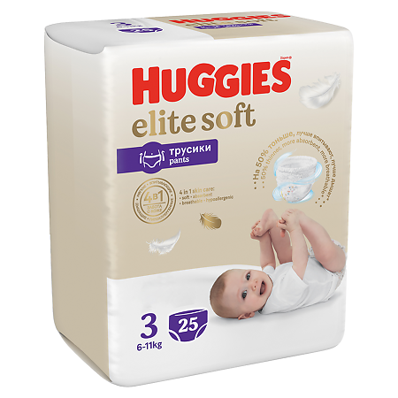 Huggies Трусики Elite Soft 3 6-11 кг 25 шт