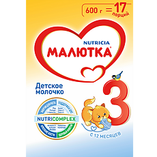 Купить Малютка 3 детское молочко 12 мес. 600 г 1 шт цена