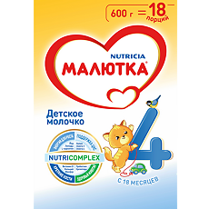 Купить Малютка 4 детское молочко 18 мес. 600 г 1 шт цена