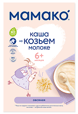 Купить Мамако каша овсяная на козьем молоке 6 мес. 200 г 1 шт цена