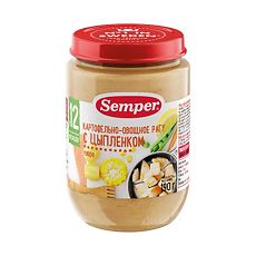 Купить Семпер (Semper) Пюре рагу картофельно - овощное с цыплёнком 12 мес. 190 г 1 шт цена