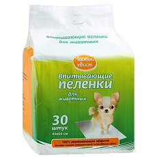 Купить Чистый хвост Пеленки впитывающие для животных 60х45см 30 шт цена