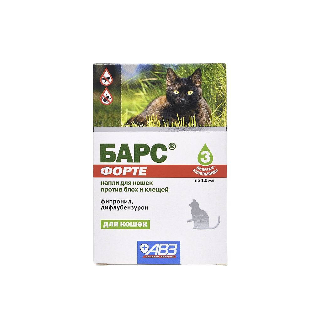 Барс Форте Капли Для Кошек Против Блох И Клещей Пипетки 3 Шт.