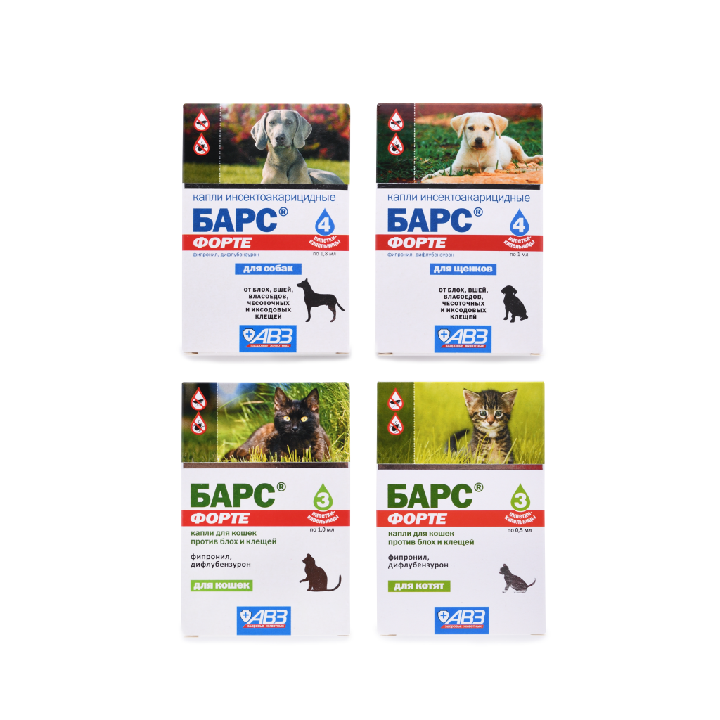 Барс Форте Капли Для Кошек Против Блох И Клещей Пипетки 3 Шт.