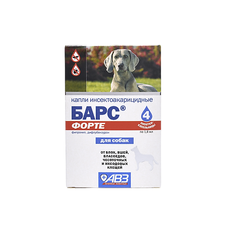 Барс Форте капли для собак инсектоакарицидные пипетки 4 шт