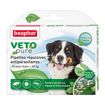 Beaphar Bio Stop On капли для собак крупных пород от блох, клещей и комаров, 6 пипеток
