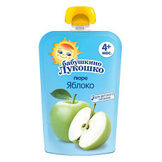 Купить Бабушкино Лукошко пюре яблоко пауч 4 мес. 90 г 1 шт цена