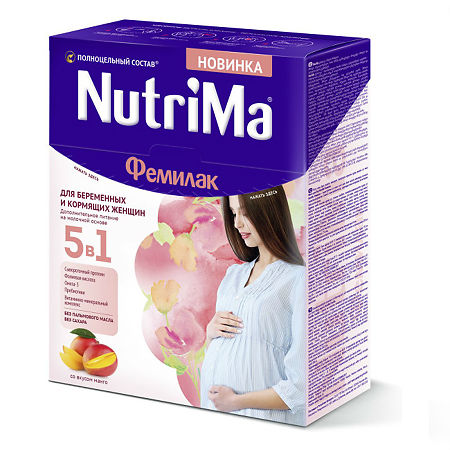 NutriMa Фемилак Молочный напиток для беременных и кормящих Манго 350 г 1 шт
