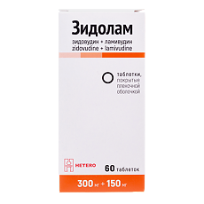 Изображение товара Зидолам таблетки покрыт.плен.об. 300 мг+150 мг 60 шт